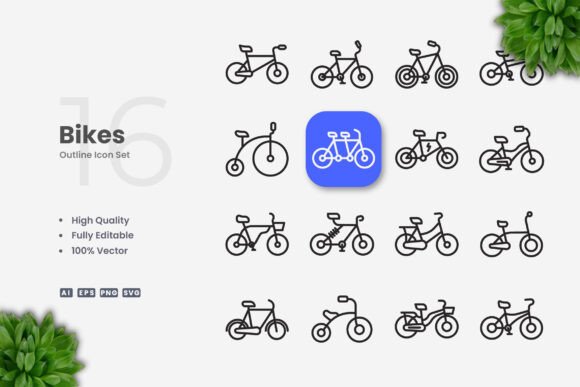 Bikes Icons: Essential Graphics for Digital Sellers