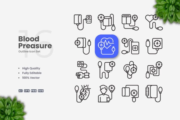 Blood Pressure Icons: Clean Graphics for Modern Branding