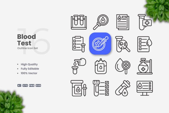 Blood Test Icons: Clean Graphics for Modern Websites