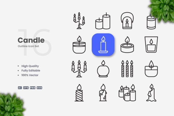 Candle Icons: Clean Graphics for Handmade Makers