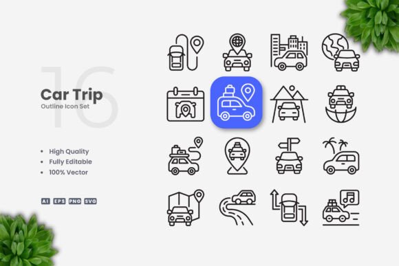 Car Trip Icons: Essential Graphics for Modern Branding