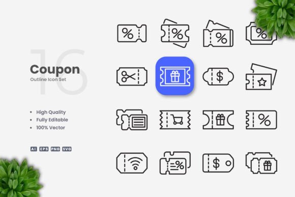Coupon Icons: Clean Graphics for Local Branding