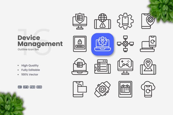 Device Management Icons: Clean Graphics for Modern Brands