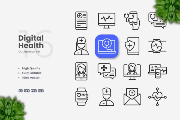 Digital Health Icons: A Designer's Review for Embroidery