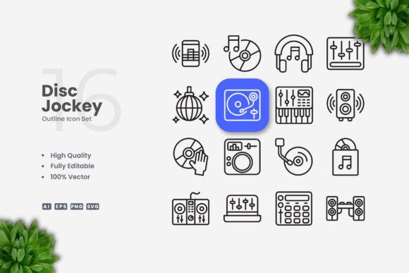 Disc Jockey Icons: Graphics and Icons for Creative Design