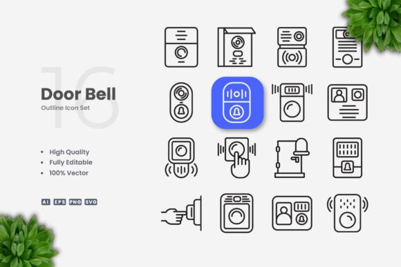 Door Bell Icons: Graphics and Icons for Digital Sellers