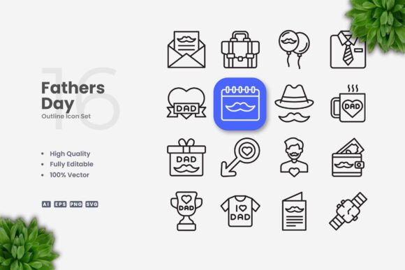 Fathers Day Icons: Graphics for Branding