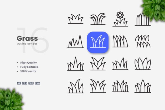 Grass Icons: Graphics for Modern Design