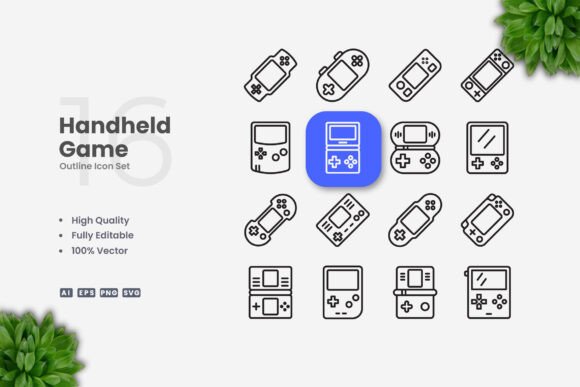 Handheld Game Icons: Graphics and Icons for Creative Design