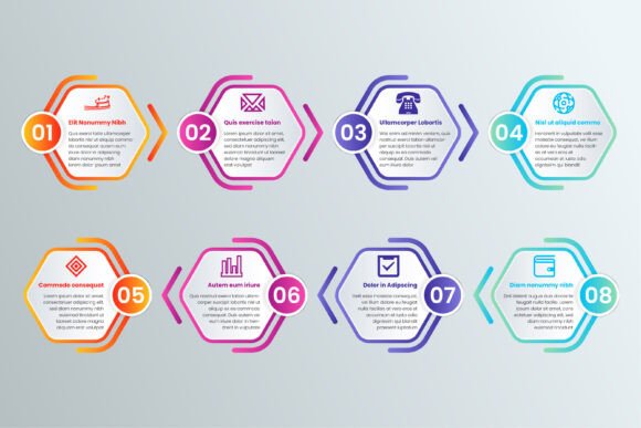 Hexagon Circle Arrow Infographic: Modern Graphics for Branding