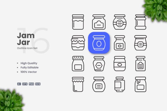 Jam Jar Icons for Creative Crafting