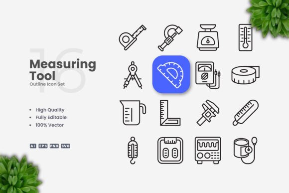 Measuring Tool Icons for Graphics and Icons