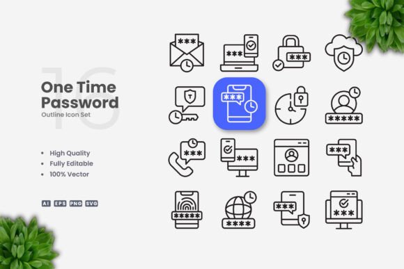 One Time Password Icons: Graphics and Icons for Modern Design