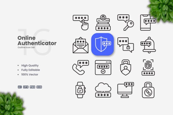 Online Authenticator Icons: Graphics and Icons for Local Business