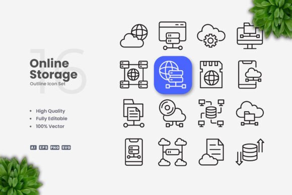 Online Storage Icons for Creative Crafts