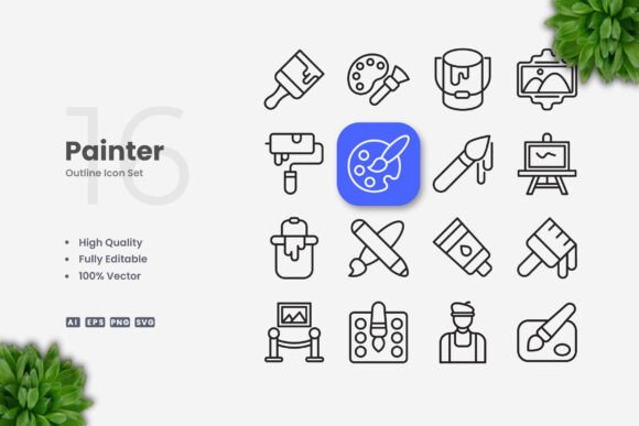 Painter Icons for Graphic Design