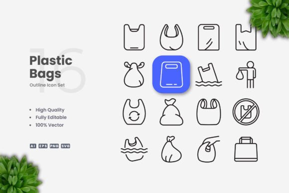 Plastic Bags Icons: Graphics and Icons for Modern Design