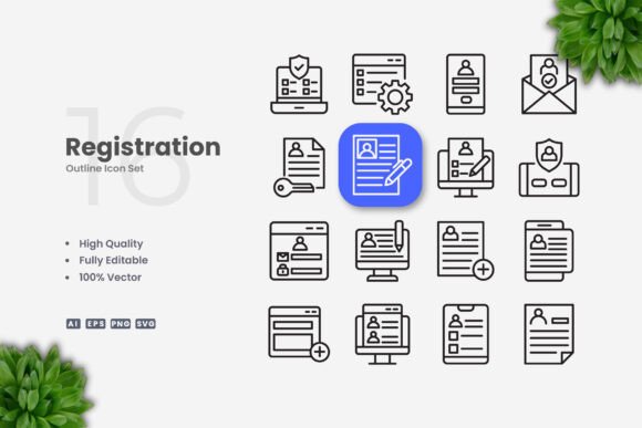 Registration Icons for Graphic Design