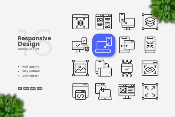 Responsive Design Icons for Graphics and Icons