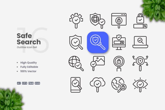 Safe Search Icons: Graphics and Icons for Modern Design